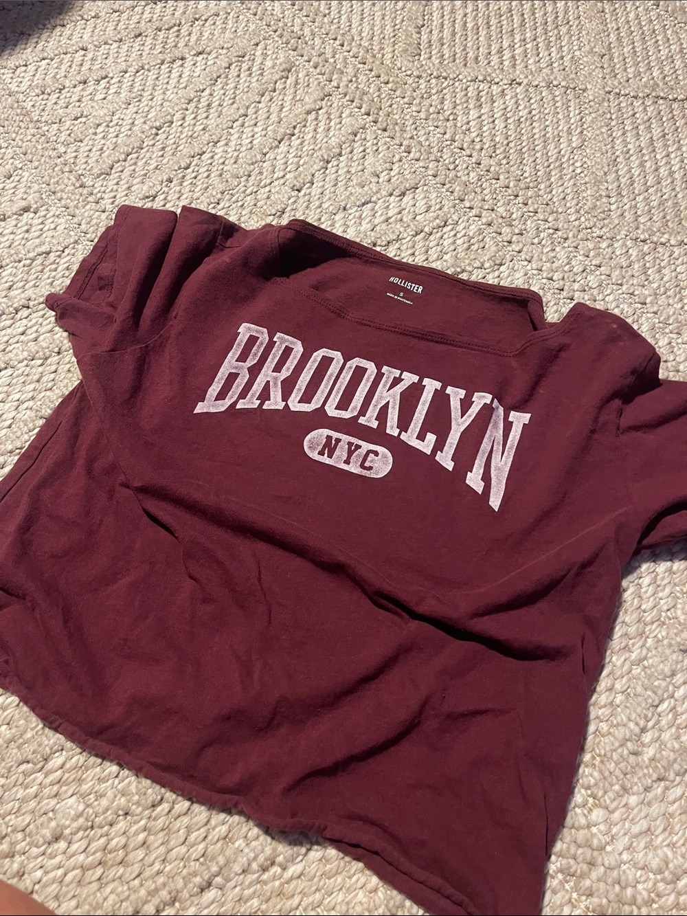 Hollister Maroon Brooklyn NYC Graphic Tee